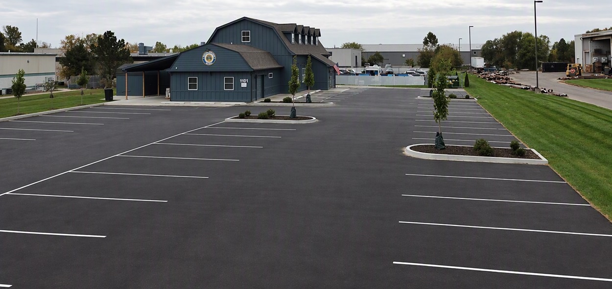 Clubhouse and Parking Lot Distant View